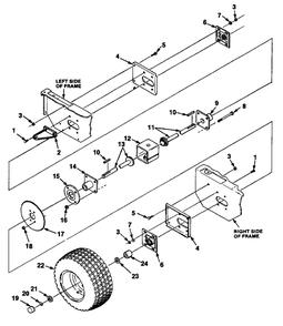 Differential Diagram and Parts List for HR930E UT-32026 Homelite Lawn Mower