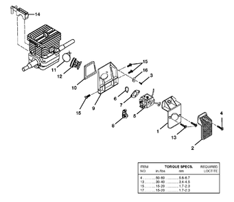 Carburetor - Air Filter Diagram and Parts List for 540 UT-10550 Homelite Chainsaw