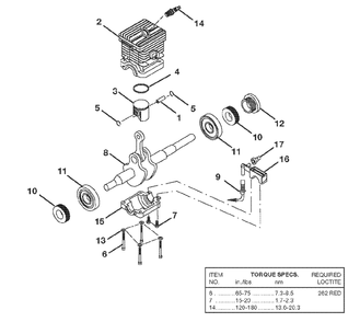 Engine Internal - Oil Pump Diagram and Parts List for 540 UT-10550 Homelite Chainsaw