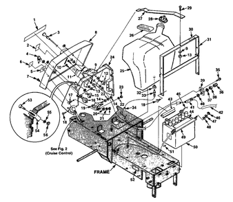 Control Panel, Battery And Gas Tank Diagram and Parts List for YT16 UT-33015 Homelite Lawn Tractor