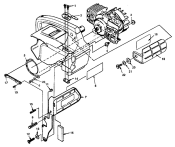 Chain Brake Diagram and Parts List for 192 UT-10729-D Homelite Chainsaw