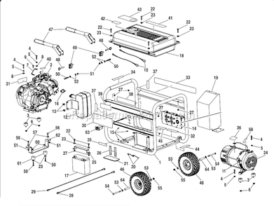 Page A Diagram and Parts List for PS7000  Homelite Generator