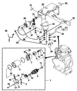 Electric Motor Diagram and Parts List for LRXE4500 UT-03821 Homelite Generator