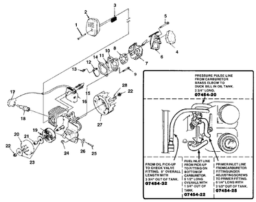 Ignition, Rotor, Carburetor And Clutch Diagram and Parts List for 192 UT-10729-D Homelite Chainsaw