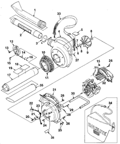 Diagram 1 Diagram and Parts List for HB-180  Homelite Leaf Blower / Vacuum