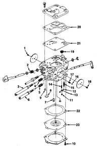 Walbro Carburetor Diagram and Parts List for 540 UT-10684 Homelite Chainsaw