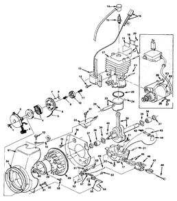 Engine Diagram and Parts List for 420 UT-35016 Homelite Snow Blower