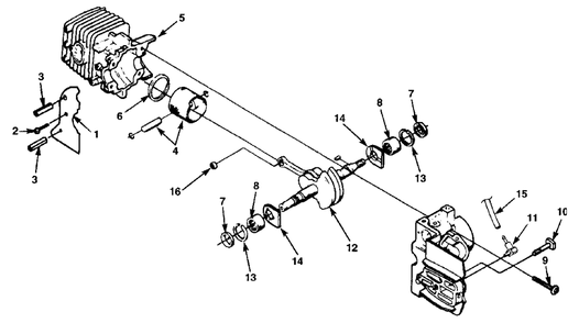 Engine Internal (192, Super 2, 200, Super 2 Sl) Diagram and Parts List for 192 UT-10729-D Homelite Chainsaw