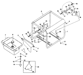Frame - Fuel Tank Diagram and Parts List for LRXE4500 UT-03821 Homelite Generator