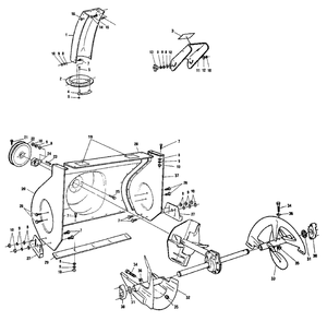 Auger And Housing Diagram and Parts List for 523 UT-35023 Homelite Snow Blower