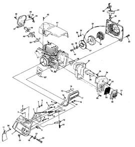 Starter, Muffler And Chain Break Diagram and Parts List for 540 UT-10684 Homelite Chainsaw