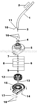 Part Location Diagram of UP06790 Homelite Driveshaft Housing