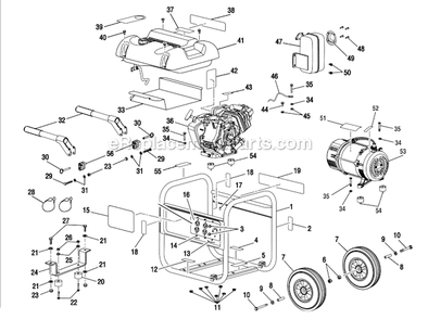Page A Diagram and Parts List for PS5000  Homelite Generator