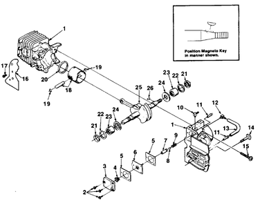 Part Location Diagram of A12356B Homelite Plunger- Oil Pump