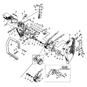 Drivecase Diagram and Parts List for SUPER1050 UT-10502 Homelite Chainsaw