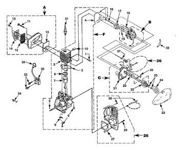 Engine Diagram and Parts List for I725CE UT-20626 Homelite Trimmer