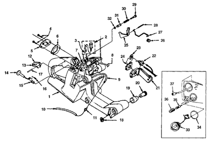 Engine Housing Diagram and Parts List for 8800HG UT-10810 Homelite Chainsaw
