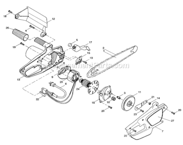 Part Location Diagram of 0028301 Homelite Hand Guard Front