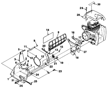Chain Brake Diagram and Parts List for 410SL UT-10587-B Homelite Chainsaw