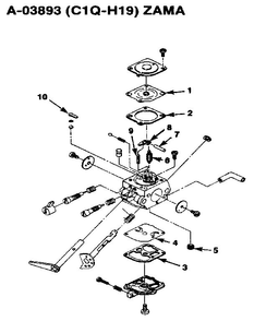 Carburetor- Zama Diagram and Parts List for HBC-38  Homelite Trimmer