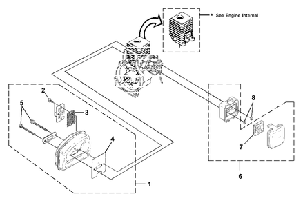Muffler - Air Cleaner Diagram and Parts List for ST155ICKD UT-20746 Homelite Trimmer