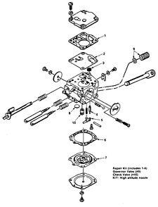 Hs-151b Carburetor Diagram and Parts List for SUPERXL925 UT-10415-A Homelite Chainsaw
