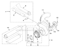 Volute Fan And Tubes Diagram and Parts List for HB180V UT-08010 Homelite Leaf Blower / Vacuum