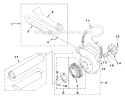 Volute Fan And Tubes Diagram and Parts List for HB180V UT-08010 Homelite Leaf Blower / Vacuum