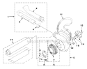 Volute, Fan & Tubes Diagram and Parts List for HB180 UT-08009 Homelite Leaf Blower / Vacuum