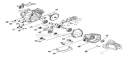 Crankcase Assembly Diagram and Parts List for HG6000  Homelite Generator