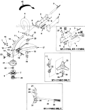 Boom & Head Diagram and Parts List for ST155 UT-20539-A Homelite Trimmer