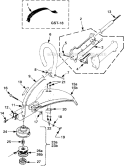 Carburetor - Fuel Tank Diagram and Parts List for SX135 UT-20601 Homelite Trimmer
