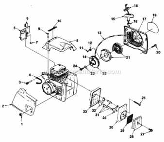 Muffler_And_Starter Diagram and Parts List for UT-05028  Homelite Chainsaw
