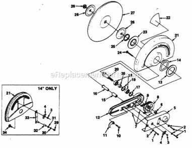 Blade_Arm Diagram and Parts List for UT-05034  Homelite Chainsaw