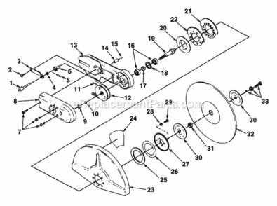 Blade_Arm Diagram and Parts List for UT-05055-B  Homelite Chainsaw