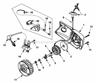 Part Location Diagram of A03748A Homelite Ignition Module Sems/Walbro