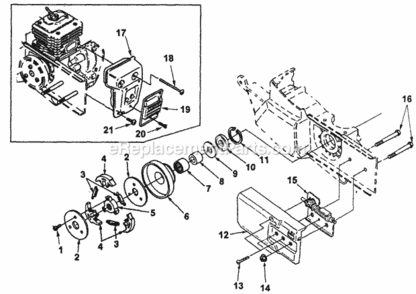 Clutch-Exhaust_System Diagram and Parts List for UT-05071-A  Homelite Chainsaw