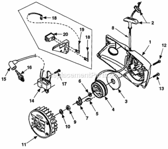 Starter-Ignition Diagram and Parts List for UT-05072-A  Homelite Chainsaw