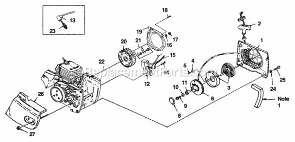 Starter_-_Ignition Diagram and Parts List for UT-05074  Homelite Chainsaw