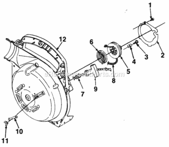 Starter Diagram and Parts List for UT-08018 HB100 Homelite Leaf Blower / Vacuum