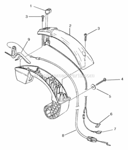 Handle Diagram and Parts List for UT-08070-AR HB30160 Homelite Leaf Blower / Vacuum