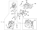 Engine Internal Diagram and Parts List for UT-08077 Yardvark Homelite Leaf Blower / Vacuum
