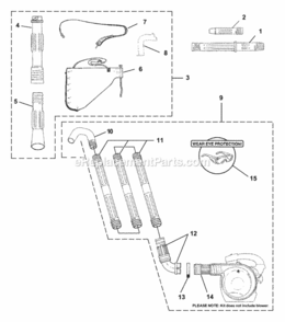 Tubes_-_Strap_-_Accessories Diagram and Parts List for UT-08089 I30MHV Homelite Leaf Blower / Vacuum