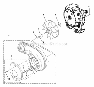 Volute_-_Fan Diagram and Parts List for UT-08091 BVM160 Homelite Leaf Blower / Vacuum