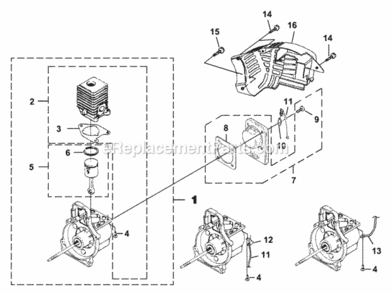 Engine_Internal Diagram and Parts List for UT-08114  Homelite Leaf Blower / Vacuum