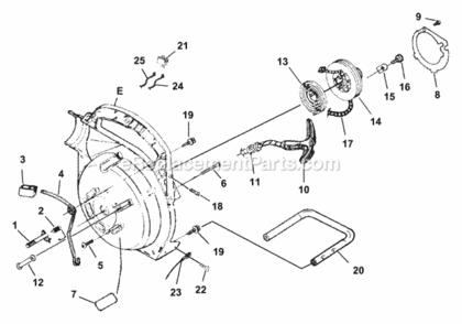 Starter Diagram and Parts List for UT-08114  Homelite Leaf Blower / Vacuum
