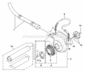 Volute_Fan_And_Tubes Diagram and Parts List for UT-08114  Homelite Leaf Blower / Vacuum