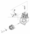 IgnitionAndRotor Diagram and Parts List for UT-08120-D  Homelite Leaf Blower / Vacuum