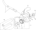 Volute, Fan & Tubes Diagram and Parts List for UT-08131  Homelite Leaf Blower / Vacuum