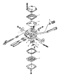 Hs-151B Carburetor Diagram and Parts List for UT-10415-A  Homelite Chainsaw